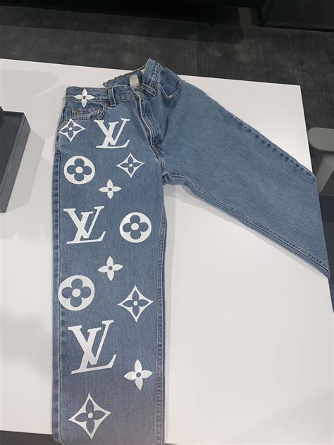 lv painted jeans|louis vuitton washed jeans.